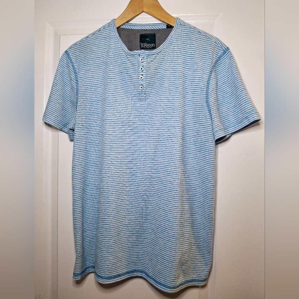Bruno Milano Supersoft Short Sleeve Striped Henley (M)